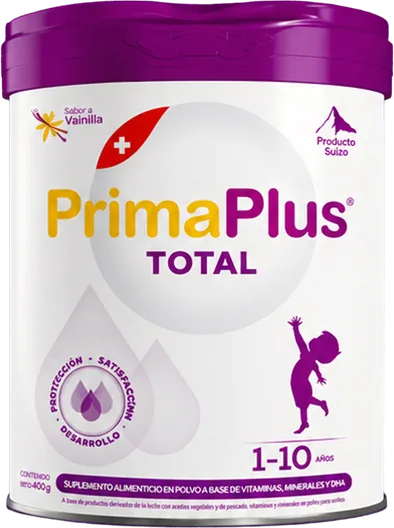 Lata de PrimaPlus Total sabor vainilla, para niños de 1 a 10 años